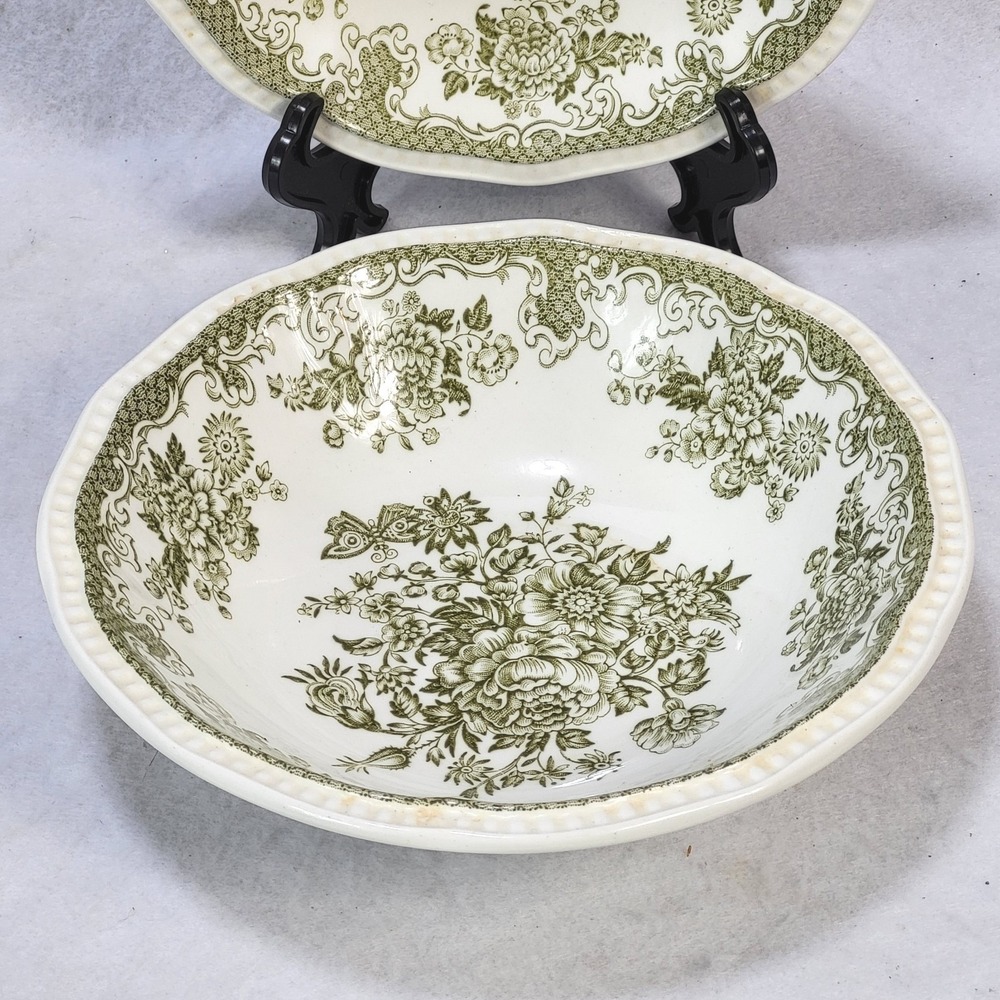 Kensington Balmoral 1801 Staffordshire Ironstone England Set 2 Bowls 6.5" - Picture 2 of 10